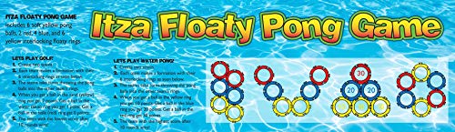 Water Sports Itza Floaty Pool Pong Backyard and Pool Game - Floating Ping Pong Pool Games for Adults and Family
