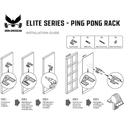 IRON AMERICAN Elite Ping Pong and Table Tennis Storage Rack, Made in USA - 1.375 Inch Slot for Balls and 3.25 Inch Slot for Paddles, Ping Pong Ball Holder, Hardware Included - style: 1-PACK