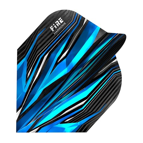 Harrows Fire Dart Flights | 5 x Sets Darts Flights (15 Flights Total) I 100 Micron Dart Flights I Premium Extra Strong Made in UK I Professional Darts Accessories I Blue Dart Flights - color: Blue
