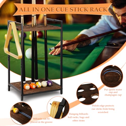 Pool Stick Holder Pool Cue Holder Rack Cue Stick Holder 10 Cues Billiard Cue Racks for Billiard Room Club Pool Table Accessaries (Torched Black 10-Hole) - color: Black