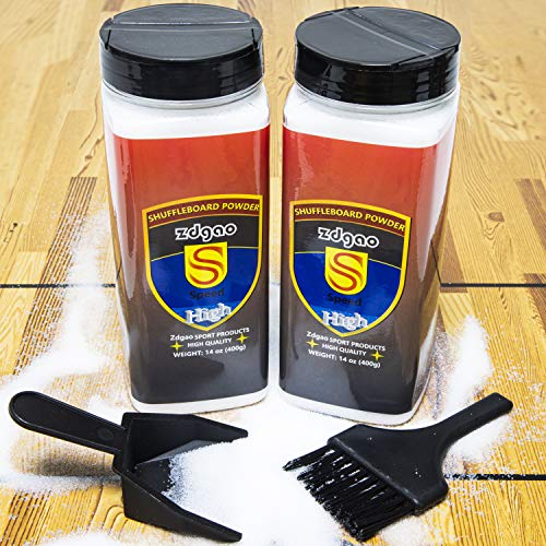Shuffleboard Sand - Shuffleboard Wax with Mini Dustpan and Mini Brush, 2 Cans(2×14 oz) - style: 2 Cans High Speed
