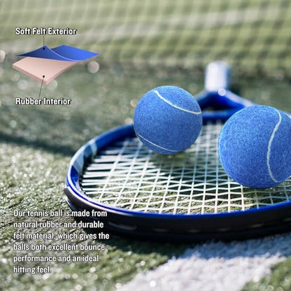 60/120 Pack Tennis Balls, Training Tennis Balls, Pet Dog Playing Balls, Practice Tennis Balls with Mesh Bag for Transport and Beginner Training - color: Blue-60Pack
