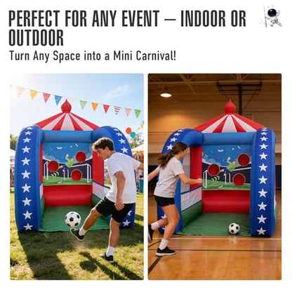 Inflatable Carnival Games — 6.5×6.5×9FT, Built-in Blower, Quick-Inflate — Football Target (Quick-Inflate Outdoor & Indoor Football Game for Backyard Parties, Team Challenges & Event Fun) - style: Football Target