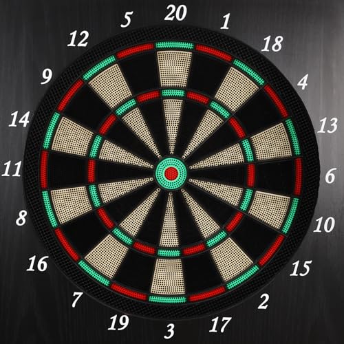 Electronic Dart Board, Electronic Scoreboard Dart Machine Decorative Dartboard Cabinet Set with LED Display, 12 Darts 88 Soft Tips for Family Game Rooms