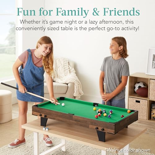 Best Choice Products Tabletop Billiard Table, Pool Game Table for Living Room, Game Room w/ 2 Cue Sticks, Ball Set, Storage Bag - color: Gray