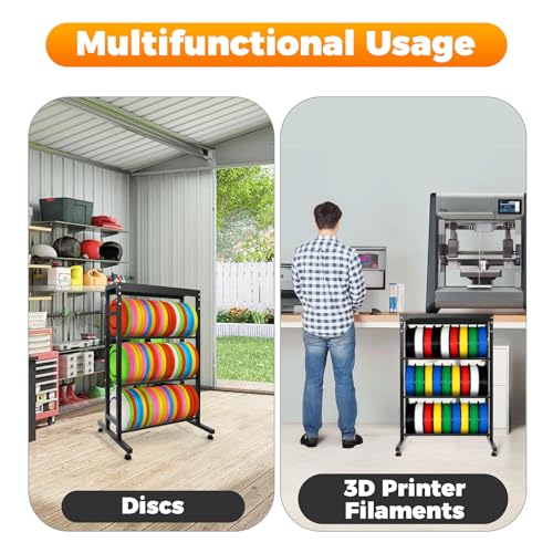 Sidasu 2/3/6-Tier Discs Golf Rack,Metal Disc Golf Storage Rack, Space-Saving Disc Station for Disc Golf Storage Shelf-Black - size: 3-shelf