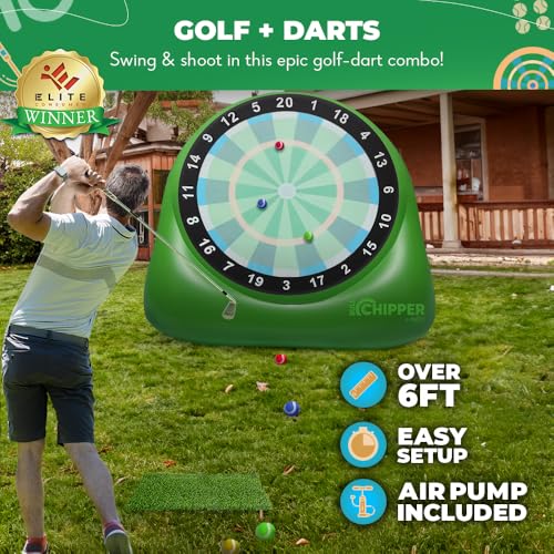 Swooc Games® - Bull Chipper™ | Giant Golf Darts with 10+ Golf Games | Backyard Game with Air Pump | Yard Game for Adults | Giant Outdoor Fun for Adults and Family | Outside Activity - Golf Chipper - size: Giant - 6ft