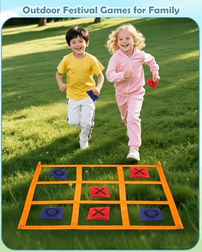 Outdoor Games, Kanosan Giant Tic Tac Toe Bean Bag Toss Games Field Day Birthday Party Family Reunion Carnival Yard Lawn Easter Outside Beach Fun Games - size: TG-32