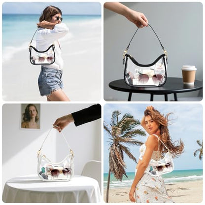 KKXIU Shoulder Bag for Women Cute Hobo Purses and Handbags Retro Clutch Underarm Purse | Cute - color: Black-t