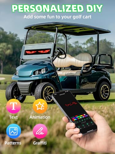 24 "* 5" Golf Cart Devil Eyes Light Sign,LED Sign for Store, Programmable Flexible LED Matrix Panel with APP and Remote Control,Pre-Made Animations & Customizable - size: 24"*5"