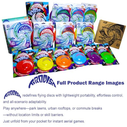 AMAZING TOYZ Tirodisc Frisbee 2-Pack- 20cm Easy Catch Foldable Pocket Flying Disc, Soft Silicone for Kids/Adults Beginner, Waterproof Beach Pool Outdoor Gift Age3+ - color: Red and Blue