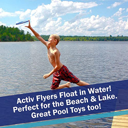 Activ Life Kid’s Flying Rings (2 Pack) They Fly Straight & Don’t Hurt, 80% Lighter Than Standard Rings - Replace Screen Time with Healthy Family Fun - Get Outside & Play - color: Navy/Teal