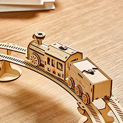 3D Wooden Puzzles Little Truck Train Model Kits Includes Engine & Track, Brainteaser and Puzzle for Christmas/Birthday,Gifts for Adults and Teens to Build Combination - style: Train