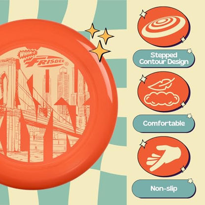 Frisbee Cool Flyer 3 Pack Flying Disc, 9.95 Inch Sports Disc Lightweight Durable for Outdoor Beach Park Backyard Game - 130g
