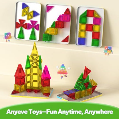 112PCS Mini Magnetic Tiles for Kids, Magnetic Tiles Travel Set with Iron Box, Portable Construction Toys STEM Educational Building Set for Kids Ages 4-8 Toddlers, Boys & Girls Birthday New Year Gift - style: 112 PCS