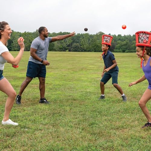 Sports Inflatable Basket Heads, Funny Basketball or Toss Game for Outdoor or Indoor Play, Red (1913)