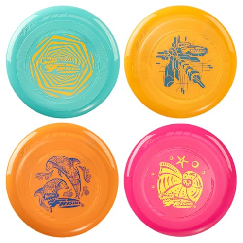 Frisbee Go Flying Disc, 9 Inch Lightweight Sports Disc for Beginners Outdoor Beach Backyard Lawn Park Camping Family Activity Game - 70g - color: V1234-4PACK, size: 9 Inch
