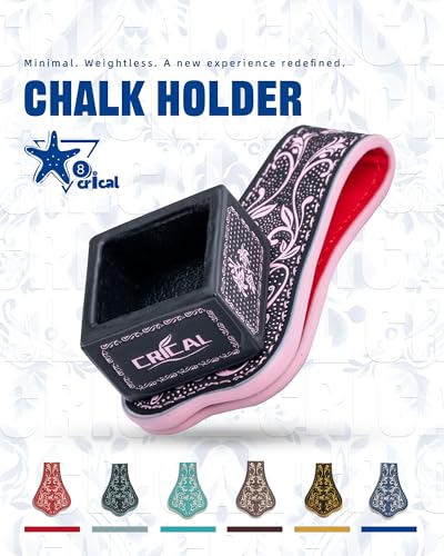 CRICAL Portable Magnetic Pool Chalk Holder Square Chalk Cube Holder Billiard Cue Accessory Gift Idea - color: Black Pink