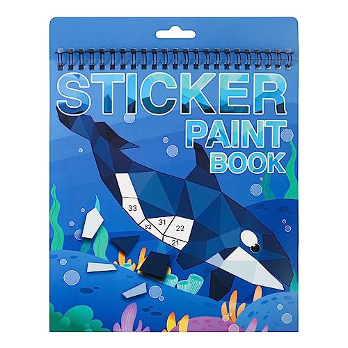 Ocean Paint by Sticker Crafts for Kids Ages 4-8 Sticker by Number Book for Boys and Girls Birthday Gifts Party Favor, Travel Toys for Toddlers for Learning - style: Ocean