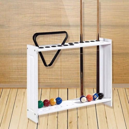 12-Cue Pool Rack Floor Stand – Mahogany Wood Billiard Stick Holder, Freestanding Pool Cue Ball Storage for Home Club，Wei，73 * 17 * 57Cm - color: Wei