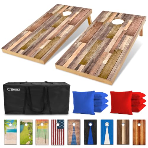 GoSports 4 x 2 ft Regulation Size Wood Cornhole Boards - 10 Vintage Wood Designs (Choose Your Style) - color: Scrapwood