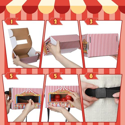 5 Sets Circus Theme Party Supplies Swing Shaking Balls Set Includes 50 Balls, Adjustable Belt & Cardboard Boxes Circus Tent Party Decor Table Tennis Twerk Outdoors Indoor