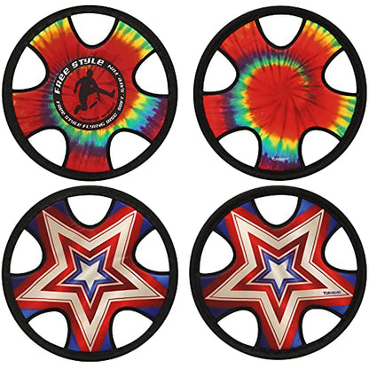 TurnWay Outdoor Two Soft Frisbee Throwing Disc, Flying Disc, Flying Saucer for Man and Woman in Yard, Beach, Lawn, Camping, Pool (Neon Lamp + Shield) - color: Neon Lamp + Shield