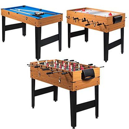 Multiple Foosball Table, 3 in 1 Game Table with Soccer, Sling, Horkey Game, 48" Combo Soccer Table for Kids, Adult, Party, Gatherings, Clubs, Game Room