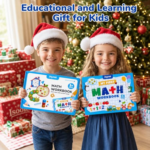 JoyCat Math Busy Book for Toddlers — Reusable Preschool Workbook with 10 Dry-Erase Markers, Number Tracing & Counting Activity Book for Kids Ages 3–8, Kindergarten Learning Activities, Travel-Ready - style: 5. Math