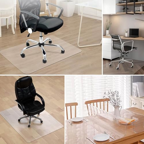 ALAIAS Office Chair Mat for Hardwood Floor 1.5mm Thick Durable Clear PVC Desk Chair Mat Under Desk Computer Gaming Chair Mat Wood/Tile Protection Mat Non-Slip Not Stuck Wheel (Size : 20x24) - size: 20x24"