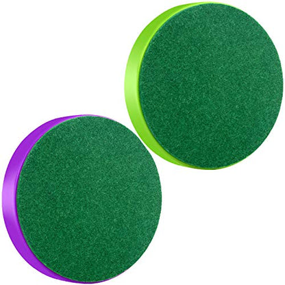 ONE250 Air Hockey Pushers and Red Air Hockey Pucks, Goal Handles Paddles Replacement Accessories for Game Tables (4 Striker, 4 Puck Pack) - color: Purple & Green