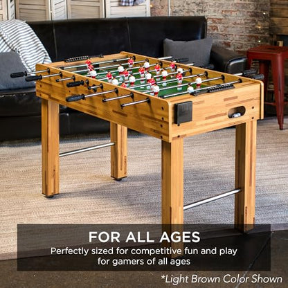 Best Choice Products Foosball Table for Kids and Adults, Game Room Soccer Game Table w/ 2 Balls, 2 Cup Holders, Ergonomic Handles, Chrome Finished Metal Bars - color: Arcade