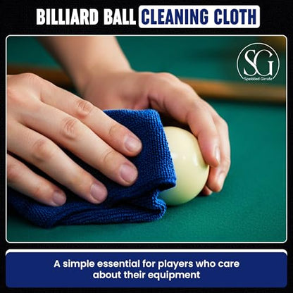 Billiard Ball Cleaning Towel Pack of 3 - Cue Cleaner Microfiber Towel, Pool Ball Cleaner, Table Felt, Shaft Accessories Cleaner - Lint-Free Maintenance, Polishing, Dirt and Dust Removal, 11.25"x11.25"