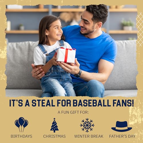 Grandma Smiley's Hey Batter Batter, Baseball Card Games for Kids 8-12, Card Games for Adults and Families, Family Card Games - 2-5 Players, 52 Custom Cards, 4 Mini Baseball Bats - Made in The USA