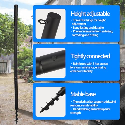 Tetherball Set for Adults and Dog with Tetherball Ball, Rope and Pole, Heavy Duty Tetherball Pole Set Family Fun Portable Outdoor Game for Backyard, Lawn, Sand and Beach