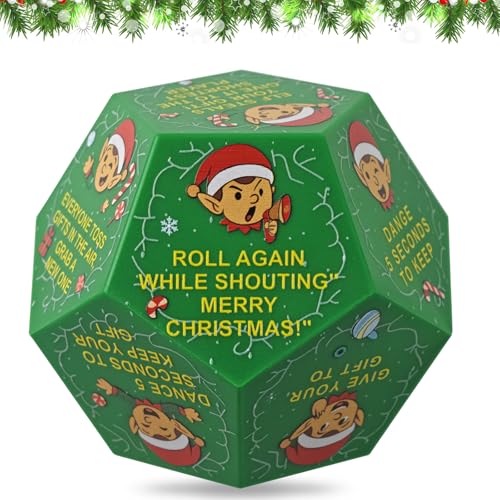 Hilarious Exchange Party Game Dice, Exchange Gifts Family Game, Christmas Stocking Stuffers White Elephant Gifts for Teens Adults, Gift Exchange Dice for Family Friends Holiday Xmas Party Supplies - style: Christmas Gift Exchange Party Game Dice