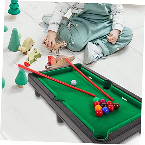 BESPORTBLE 1set Mini Desktop Billiard Game Fun Tabletop Pool Table Toy for Boys and Girls and Adults for Home Office School and Travel Complete Cues and Accessories