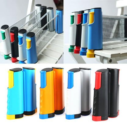 Portable Pingpong Net Table Tennis Set with Retractable Professional Tennis Accessories Portable Set - color: gray blue