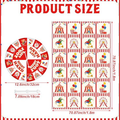 Civaner 3 Pcs Carnival Party Game for Kids with Spinner Carnival Conversation Party Twist Poses Mat Game with Conversation Mat Spinner for Classroom School