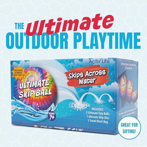 Activ Life The Ultimate Water Skip Balls, Water Bouncing Ball for Swimming Pool, Beach Toys for Friends, Family, Kids and Adults - style: Tie Dye