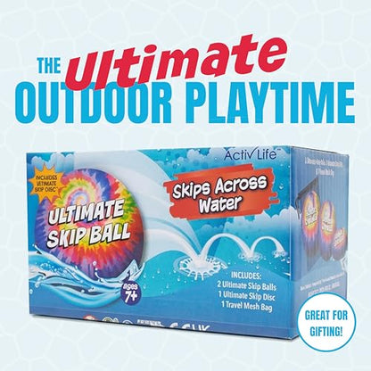 Activ Life The Ultimate Water Skip Balls, Water Bouncing Ball for Swimming Pool, Beach Toys for Friends, Family, Kids and Adults - style: Tie Dye