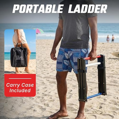 Steel Ladder Ball Game Set with 6 Bolas Assembly-Free Ladder Toss Includes Scorekeeper and Carry Case Yard Outdoor Games for Adults & Family