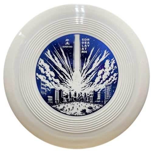 DOOMSDAY DISCS Solar Death Ray | Neutral Disc Golf Distance Driver with Flight Rings | Ridges on Top of The Disc for Unique Grip - color: White