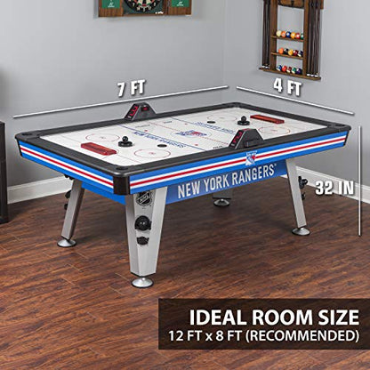 NHL 84" Air Hockey Tables - New York Rangers, Boston Bruins, Detroit Red Wings - Wrap-Around Goal; LED Scoring; 4 Pucks & Pushers | Wrap-Around Goal