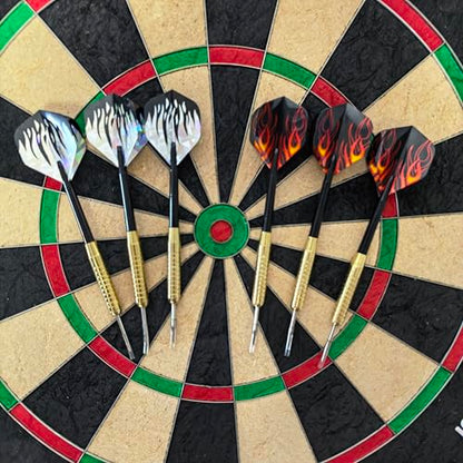 Professional Sisal Dartboard - 18" Brazilian Sisal Dart Board with Ultra-Slim Triangle Wire & Staple-Free Bullseye - Self-Healing Fiber Board for Steel Tip Darts