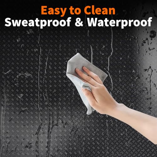 Double-Sided Non-Slip Workout Mat for Elliptical Machine, 23.6" x 17" Stepper Mat for Under Desk Ellipticals & Pedal Exercisers, Stability & Floor Protection, Vibration Plate Mat Compatible - size: 23.6"L x 17"W x 0.16"Th