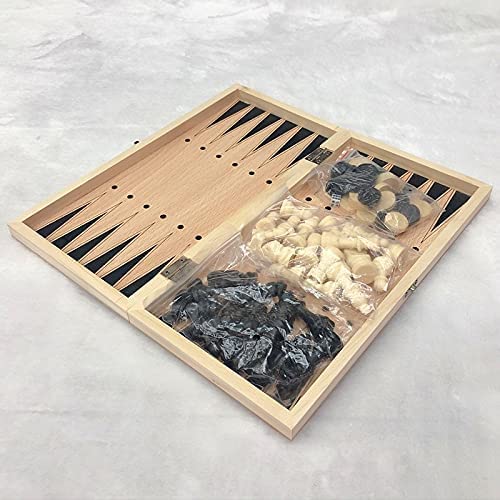 OLOTU Portable Chess Large Chess Checkers Backgammon 3 in 1 Chess Learning Set Outdoor Travel Games Without Magnetic Super Large Chess Set Funny - color: 29x29cm-