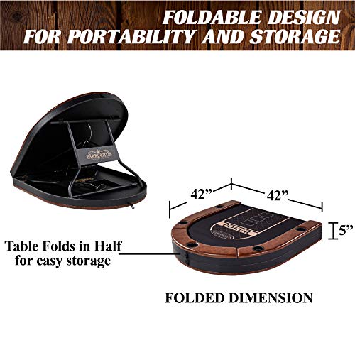Barrington Poker Multiple Styles Folding Poker Table & Poker Table Top/Dining Table Collection, Durable Padded Rail Tables with Felt Playing Surface, Perfect for Texas Holdem Games - style: 10 Player Premium Table