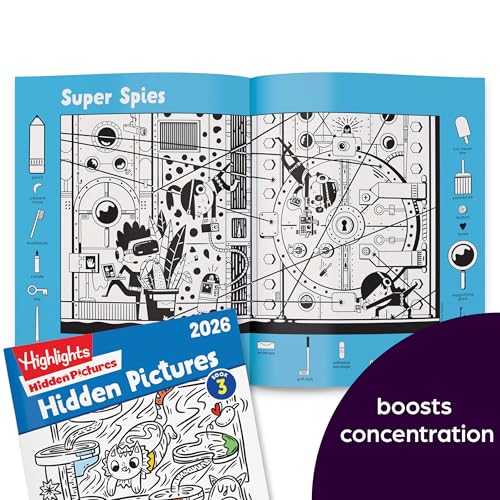 Highlights Hidden Pictures 2026 Activity Books for Kids Ages 6 and Up, 4 Puzzle Books Packed with Hidden Object Fun, Coloring Pages, and Seek and Find Fun