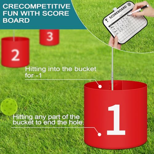 Golf Yard Bucket Games 3 Holes Golf Practice Game with Flag, Golf Chipping Game for Kids and Adults Outdoor, Indoor, Park, Beach, Backyard, Lawn - size: 3 SET